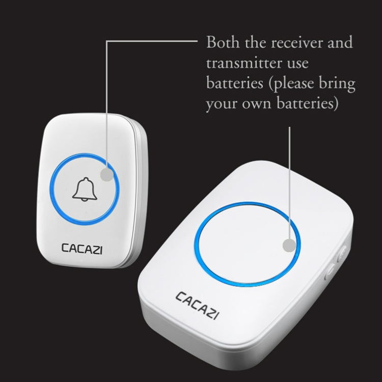 CACAZI A10DC 1 To 2 Battery Type Home Smart Waterproof Electronic Wireless Doorbell CACAZI A10DC 1 To 2 Battery Type Home Smart Waterproof Electronic Wireless Doorbell